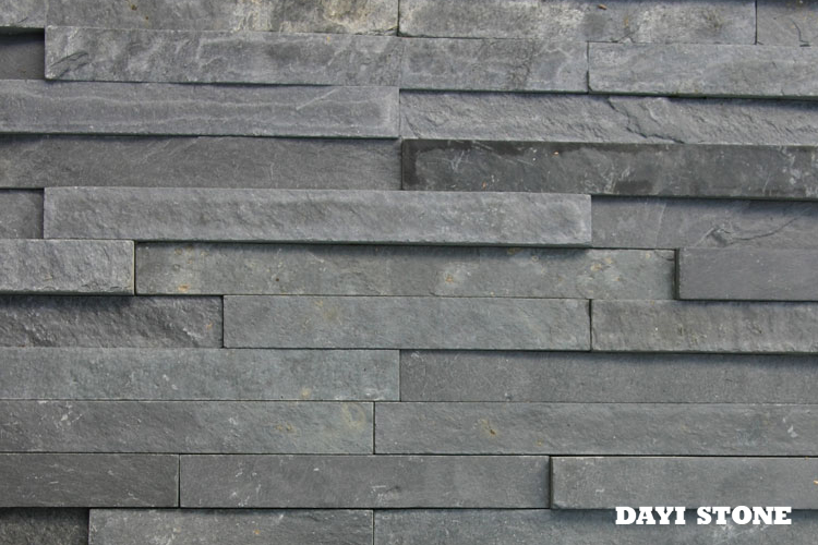 Dark Grey Natural Slate Stone & Quartzite Split Face & ledgestone wall slate